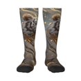 thumbnail image 1 of Fotbe Golden White Tiger Calcetas Divertidas Estampadas para Hombre y Mujer, Calcetas de Algodón hasta la Rodilla para Caminar, Correr, Enfermería y Embarazo, 1 of 6