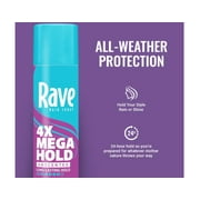 Rave 4X Mega Aerosol Hairspray, Unscented 11 oz (Pack of 2)