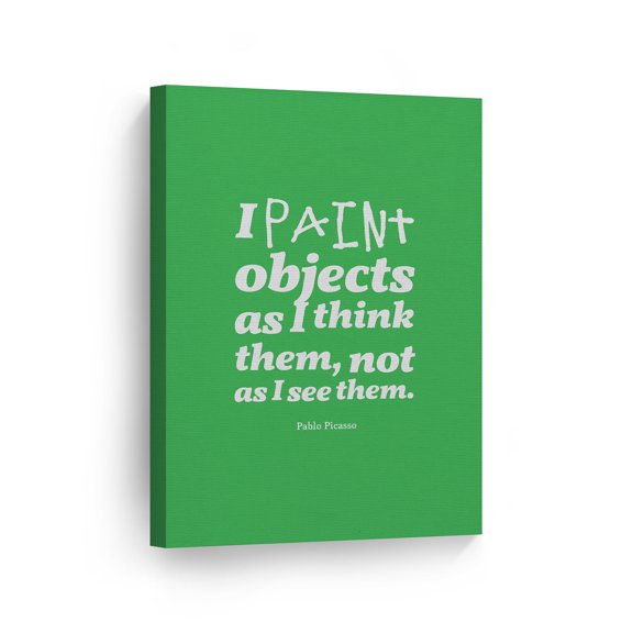 Smile Art Design I Paint Objects As I Think Them Not As I See Them Quote Canvas Print Motivational Inspirational Home Decor Artwork Bedroom Living Room Ready to Hang Made in the USA - 12x8