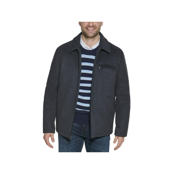 Calvin Klein Mens Wool Blend Lightweight Jacket Gray S