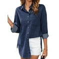 thumbnail image 4 of Fantaslook Denim Shirts for Women Button Down Blouses Long Sleeve Casual Tops Fall Outfits, 4 of 9