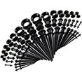 thumbnail image 1 of Tunnel Set 1.6-10mm Dehnset Acryl Dehnstab Taper Dehnungstäbe Silikon Ohr Tunnels 3mm 4mm 5mm 6mm 8mm 10mm 12mm Plugs 50 Stück Schwarz Blau Türkis Weiß Klar Expander Damen Herren, 1 of 7