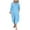 Sky Blue, variant on Uaswgudfs V-Neck 3/4 Sleeve Flowy Midi Dress for Women - Summer Casual Dress with Button Accents, Lightweight Fabric for Beach & Daily Outings White L