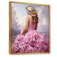 thumbnail image 2 of Designart "Elegant Woman in Pink Evening Gown" Fashion Framed Wall Art - Glam Pink Fashion Illustration Entryway Framed Wall Art, 2 of 6