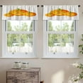 thumbnail image 2 of LALILO Kitchen Curtain Valance Blue Growth Forest Retro Yellow Rod Pocket Window Curtain 52"x 18" Set of 2, 2 of 7