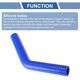 thumbnail image 4 of Ofertas Únicas Acoplador de Manguera de Silicona en Ángulo de 45 Grados 19 mm a 19 mm ID 3-Capas Tela 6 pulgadas Longitud Azul Abrazadera Americana*2, 4 of 7