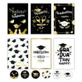 thumbnail image 5 of 6-Pack Black and Gold Graduation Greeting Cards with Envelopes, Assorted Designs with Salute Graduate and Happy Graduation Messages, 5 of 7