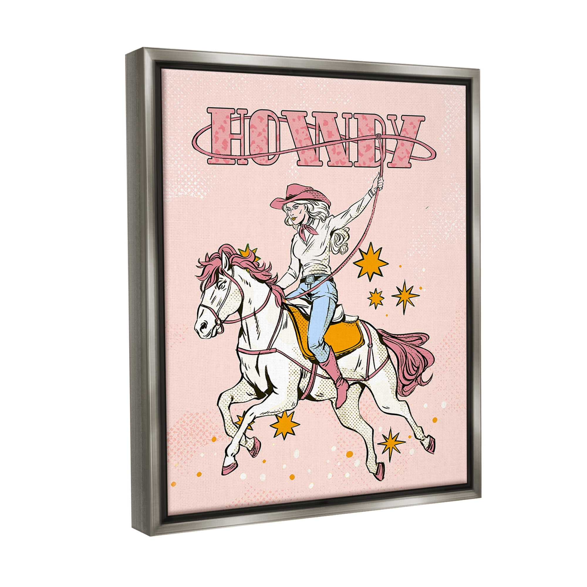 Stupell Industries Vintage Pastel Howdy Animals & Insects Painting Gray Floater Framed Canvas Art Print Wall Art, 17 x 21