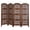 Brown, variant on Hand-Carved Wooden Room Divider, 4-Panel Folding 64” x 48”, Reversible Privacy Screen for Home & Office, White