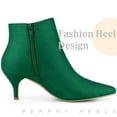thumbnail image 4 of Unique Bargains Women's Pointed Toe Side Zip Stiletto Heeled Ankle Boots Green 6, 4 of 5