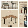thumbnail image 6 of LEDREM L-Shaped Electric Standing Desk, 63" Corner Desk with Power Outlets & Memory Buttons, Adjustable Height 28.3"-47.2", Rustic Brown, 6 of 6
