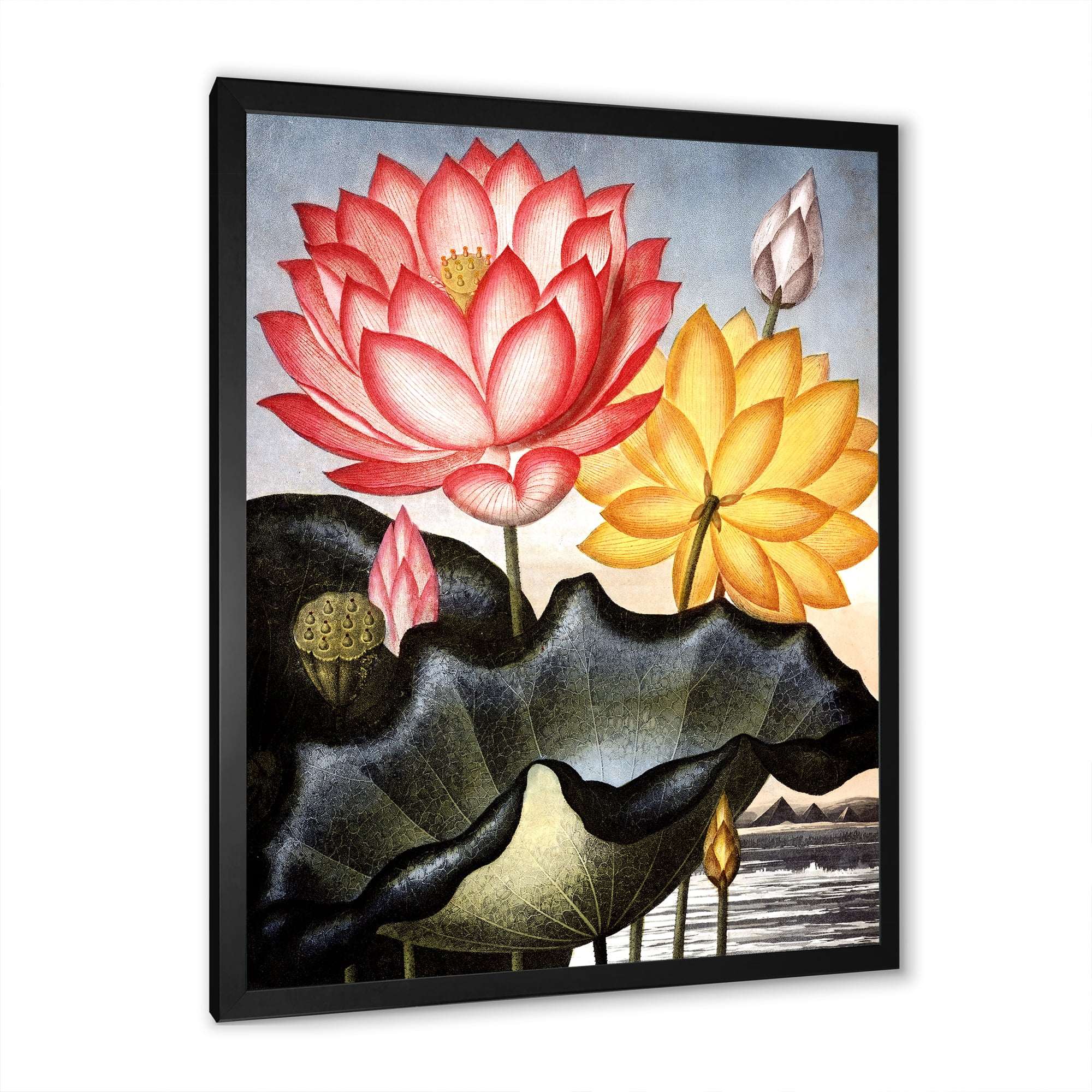 Designart 'Ancient Flowers II' Traditional Framed Art Print