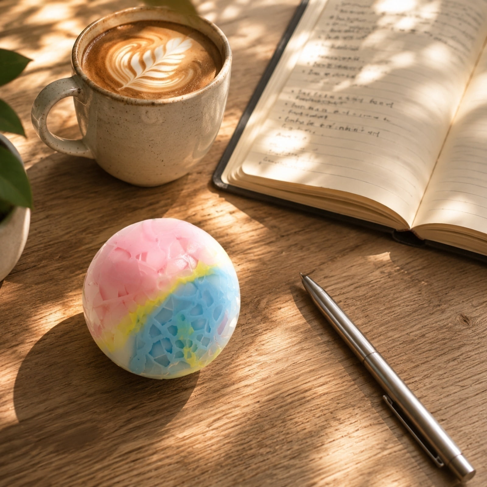 Crunchy Cracking Squishy Ball, Crispy Textured Handmade Squeeze Toy, Slow Rising Stress Reliever for Relaxation and Focus