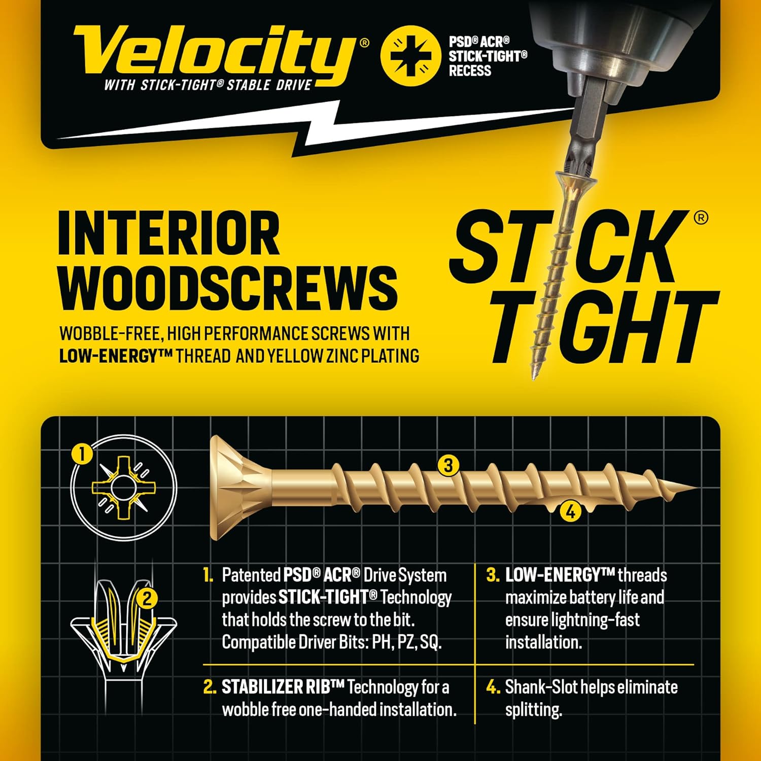 Velocity Assorted Wood Screws Kit, 155 Count with Bits photo 7