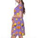 thumbnail image 2 of Fotbe Yellow Lemon And Orange Vestido Largo de Moda para Mujer, Vestido Tipo Camiseta con Manga Corta y Estilo Casual a Rayas y Bloques de Color, 2 of 6