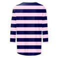 thumbnail image 5 of Tiweut Leisure T Shirts for Women 3/4 Sleeve Graphic Crew Neck Summer Striped Tunics Classic Fit Ladies Tees Size L, 5 of 5