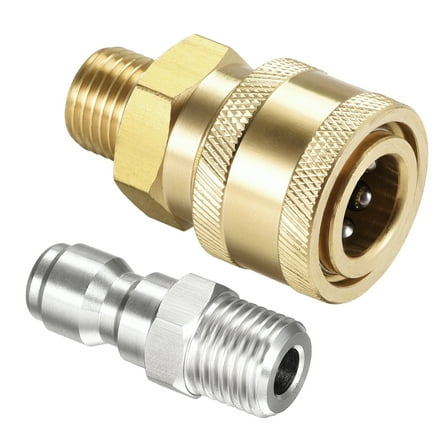 Uxcell G1/4 Male Thread Brass Quick Connect Kit
