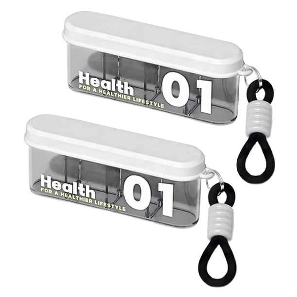 Pastillero portátil de 4 compartimentos, transparente, organizador de pastillas para viajes, dispensador de comprimidos con cierre deslizante para guardar en bolsillos, bolsos y carteras
