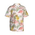 thumbnail image 2 of Hawaiian Shirt For Men, Tropical Flamingo Pineapple Mens Button Down Short Sleeve Shirt, Summer Beach Shirts For Men, 2 of 2
