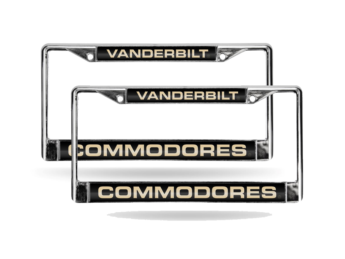 Vanderbilt Commodores (Set of 2) Chrome Metal Laser Cut License Plate