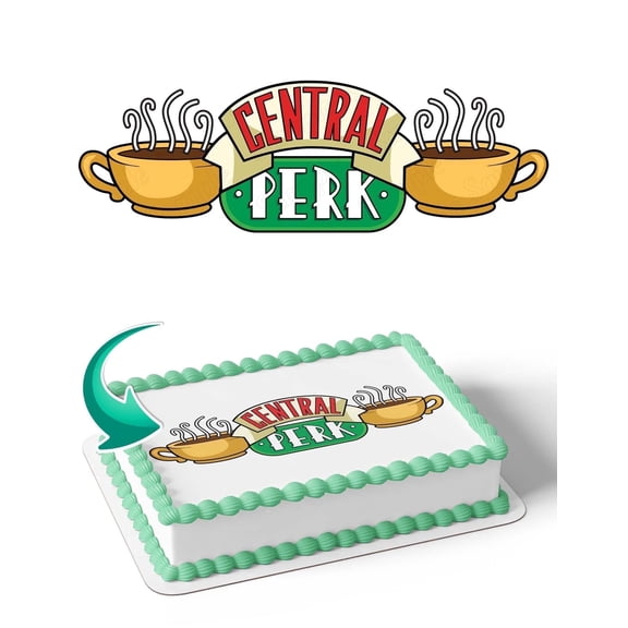 Central Perk Friends Edible Image Icing Cake Topper for Quarter Sheet Cake, by Tnct.