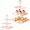 Pink, variant on 3 Tier Square Cupcake Stand 1PC 14.5" Height Dessert Tower with 6/8/10 Inch Tiered Trays Heavy Duty Plastic Serving Platter Pink