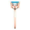 thumbnail image 3 of Three-Stone Engagement Ring for Women - 2.82ct Simulated Turquoise in 14K Rose Gold Promise Ring, 3 of 6