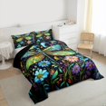 thumbnail image 3 of Feelyou Teens Tribal Dragonfly Twin Comforter Sets, Rustic Groovy Daisy Bedding Set, 2pcs, 3 of 8