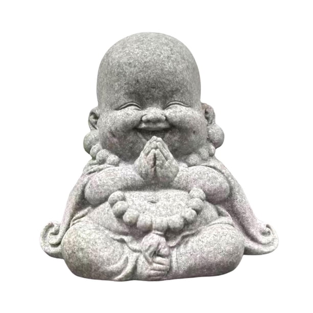 Estatua de Buda, adorno para mascota de té, figura decorativa hecha a mano, sentado Estilo D