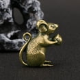 thumbnail image 4 of Adorable figura de ratón de latón artesanal, adorno de ratón Retro delicado para oficina, 4 of 6