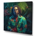 thumbnail image 2 of Designart "Bob Marley Miami Vibes" Men Wall Art For Bathroom, 2 of 5