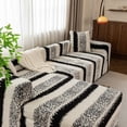 thumbnail image 5 of CJC Plush Velvet Sectional Couch Covers, 2pcs Stretch Sofa Covers with 2 Pillowcases for L Shape Corner Sofa Furniture Protector (Black, 3 Seat + 3 Seat), 5 of 13