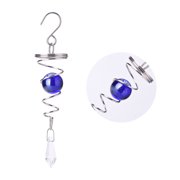 Sugeryy Wind Chimes Glass Ball Hanging Decorations Illusion Accessory Nordic Style Stainless Steel Bright Color Spiral Tail