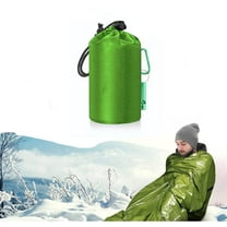 Teblint Emergency Survival Sleeping Bag Lightweight Waterproof Thermal Emergency Blanket Bivy Sack with Portable Drawstring Bag for Camping Hiking Outdoor Adventure, Green