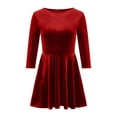 thumbnail image 4 of QIPOPIQ Women's Elegant Long Sleeve Ruched Velvet Stretchy Mini Dress Clearance, 4 of 6
