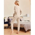 thumbnail image 3 of Ekouaer Womens Pajamas Set Ribbed Knit Long Sleeve Pullover Top Jogger Pants Set 2 Piece Lounge Set Sleepwear Tracksuit, 3 of 7