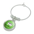thumbnail image 2 of Dairy Cow In Field with Flowers Wine Glass Charm Drink Marker, 2 of 3