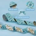 thumbnail image 5 of 7M Polyester Floral Jacquard Trim Ribbon - Cyan Style - 1.875 Inch Wide - Gift Giving Occasion, 5 of 8