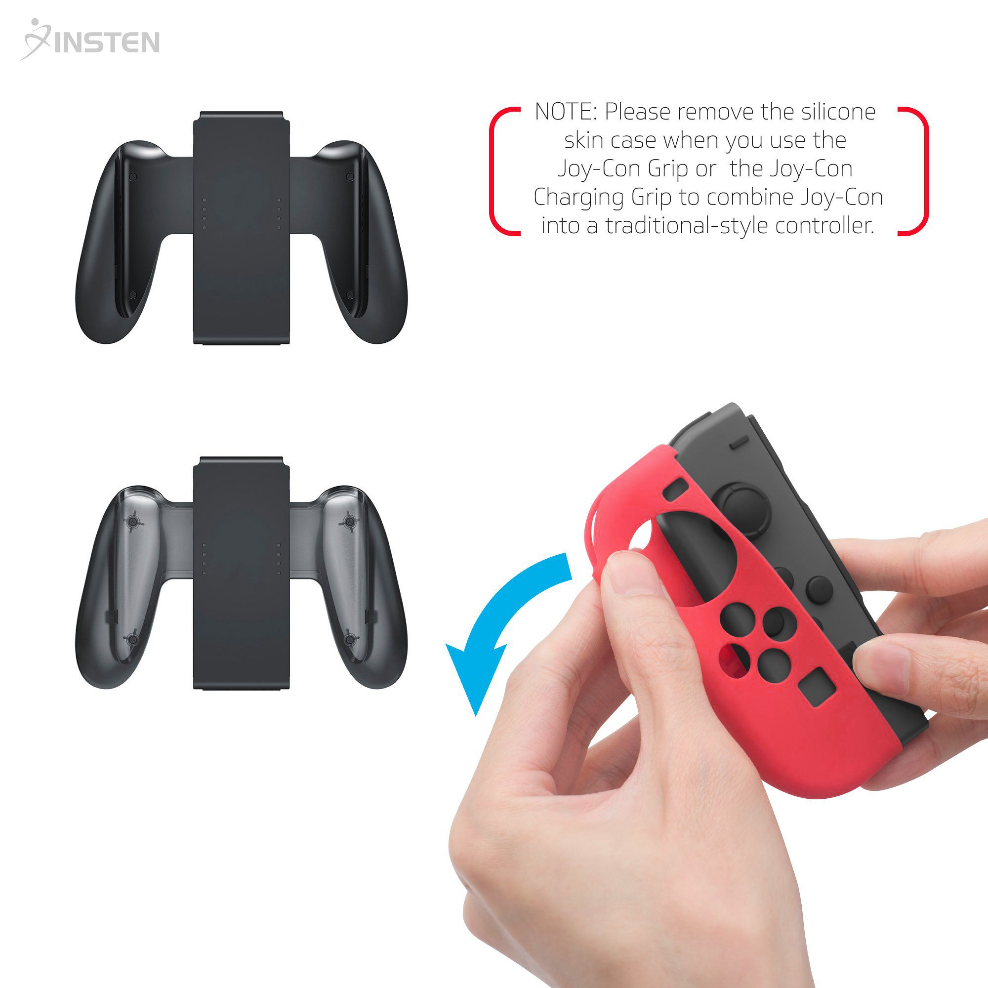 Nintendo Switch JoyCon case, by Insten Nintendo Switch JoyCon Left Cover [AntiSlip/Ultra Thin
