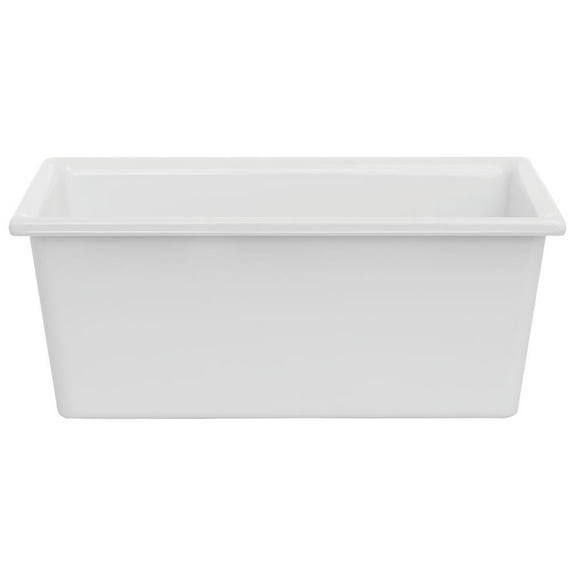 HUBERT Smartfit 1/4 Size White Melamine Cold Food Pan - 6 1/5"L x 10"W x 4"D
