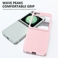 thumbnail image 6 of Case for Samsung Galaxy Z Flip 5 Built in Wave Patterned and Hinge Protection,Heavy Duty Shockproof Anti-Scratch Full Body Protective Phone Cover for Galaxy Z Flip 5,Pink, 6 of 6