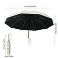 thumbnail image 3 of Windproof Travel Folding Umbrella Large 27in Diameter | Sturdy 10 Rib Carabiner Handle | Automatic Open Close | Black Sun Protection Coating | Portable for 2-3 People | 1 Pack | Black/White, 3 of 6