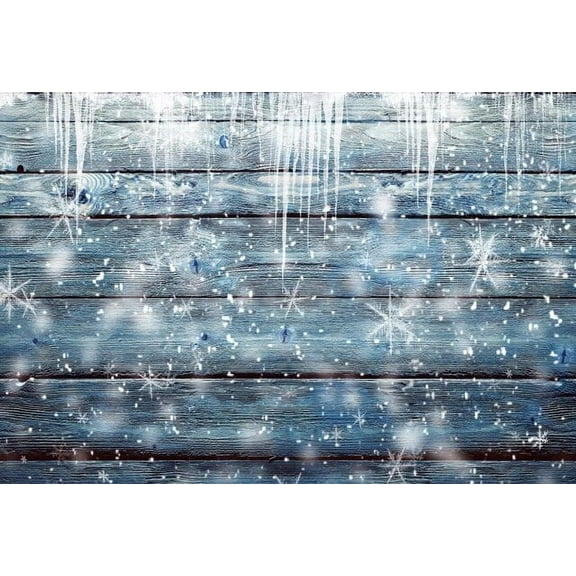 Winter Christmas Blue Wooden Board Snowflake Photography Backdrop Photographic Photo Background For Photo Studio