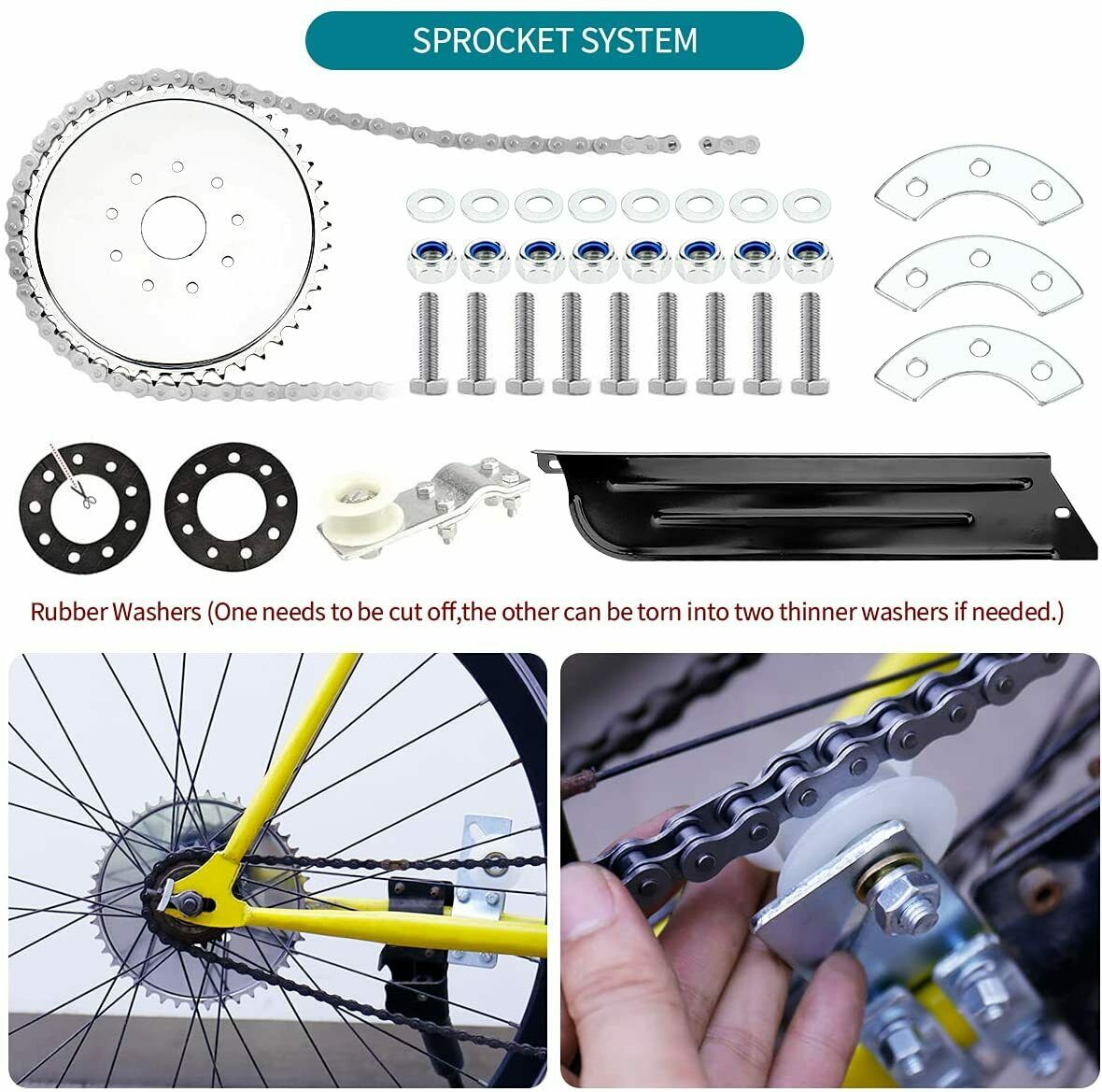 80cc Bicycle Engine Kit 2-Stroke Gas Motorized Bike Motor Kit 24" 26" 28" Bicycle Motor Engine Kit - image 2 of 6