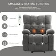 thumbnail image 4 of JONPONY Manual Recliner Chair with Heat Therapy and Massage Function, Heavy Duty Reclining Mechanism Massage Chair, Elderly Single Rocker Sofa with Cup Holders for Bedroom Home Theater,Grey, 4 of 13