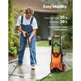 thumbnail image 4 of VEVOR Electric Pressure Washer, Max 4500 PSI and 3.2 GPM, High Power Pressure Cleaning Machine with 4 Quick Connect Nozzles and a Foam Cannon, Ideal for Cars/Fences/Driveways/Patios/Home Cleaning, 4 of 10