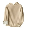 thumbnail image 2 of Spazoro Kids Girls Shirts Tee, Long Sleeve 2025 Crew Neck Solid Color Casual Loose Tops for Child Girls Beige Size 12 T, 2 of 6