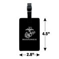 thumbnail image 5 of Marines Text USMC White Logo on Black Officially Licensed Rectangle Leather Luggage Card Suitcase Carry-On ID Tag, 5 of 8
