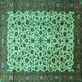 thumbnail image 1 of Ahgly Company Indoor Square Persian Turquoise Blue Traditional Area Rugs, 5' Square, 1 of 4