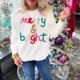 thumbnail image 5 of Sudadera navideña 2025 para mujer, suéter de cuello redondo con parche de purpurina Merry, jersey fino de manga larga con lentejuelas Merry Xmas, 5 of 5
